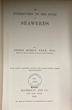 Title page from An Introduction to the Study of Seaweeds by George Murray
