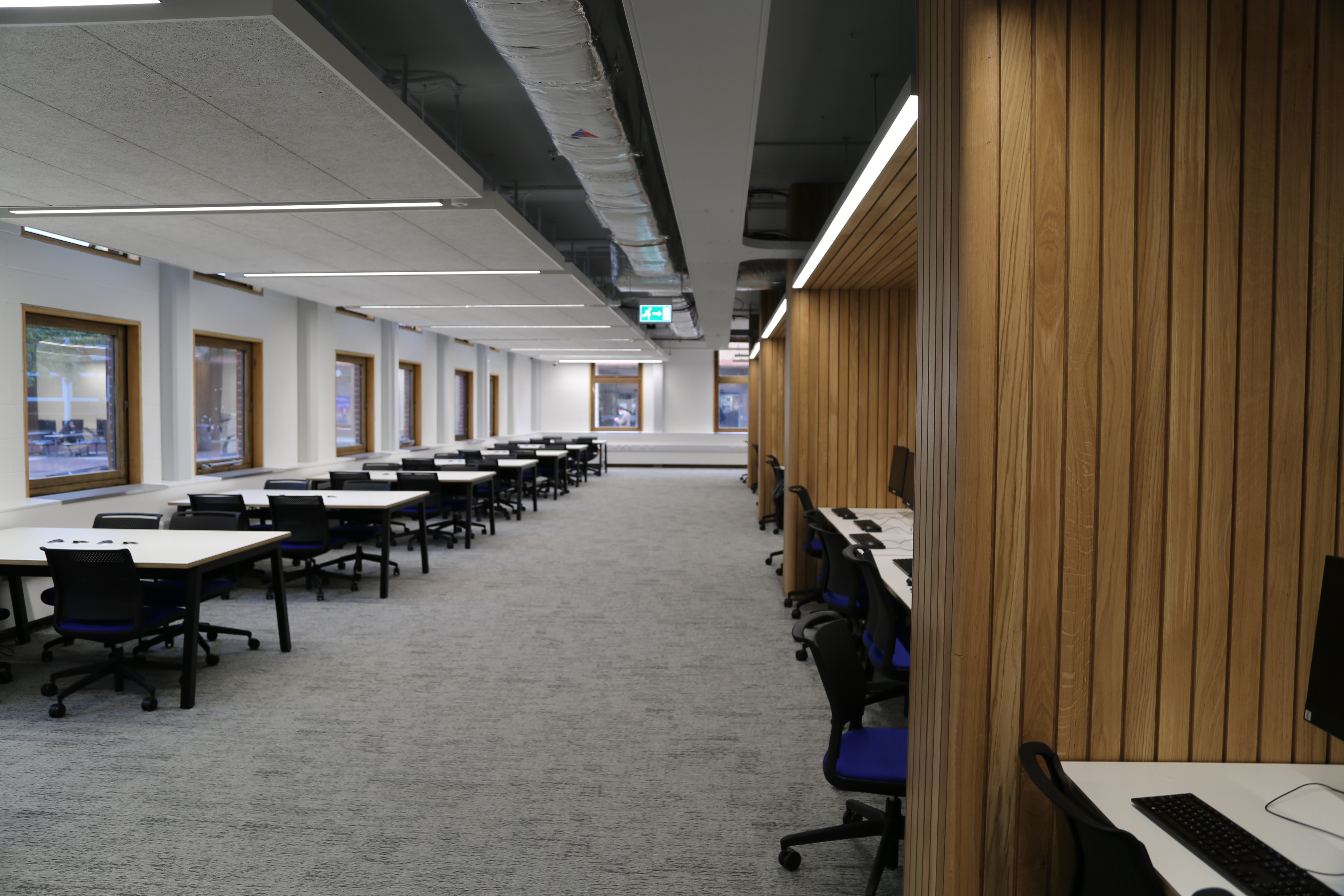 Study desks in the refurbished ground floor area