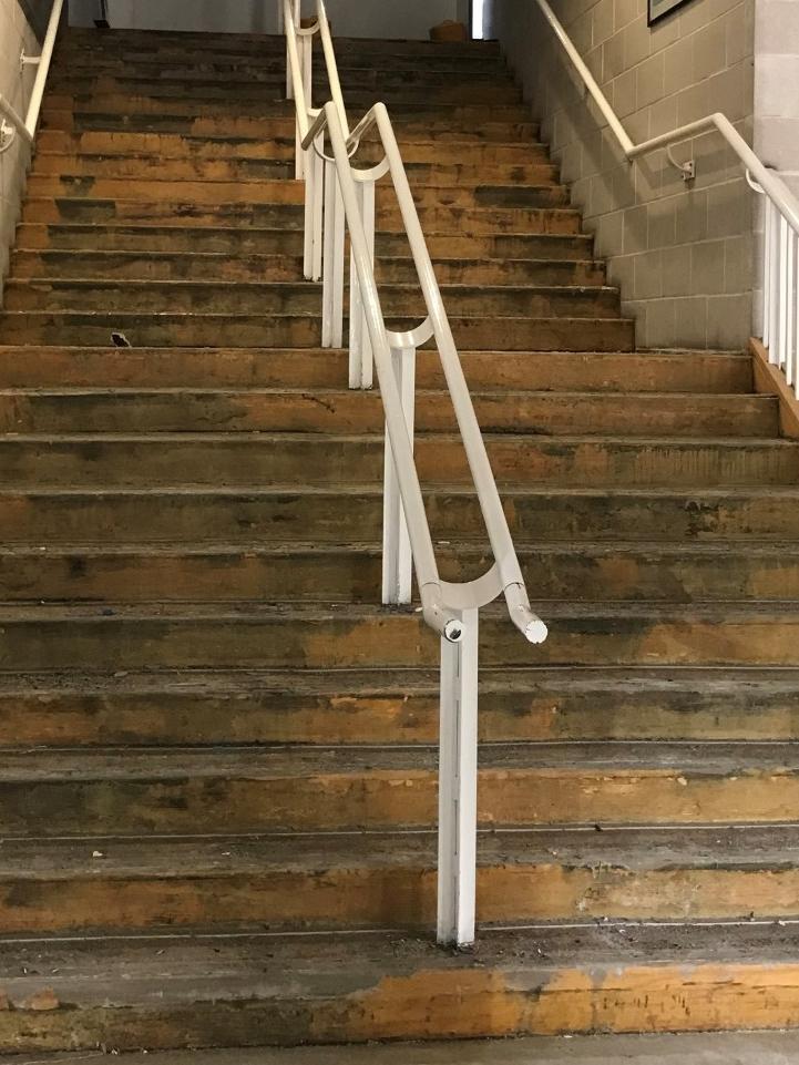 Stairwell with carpet removed