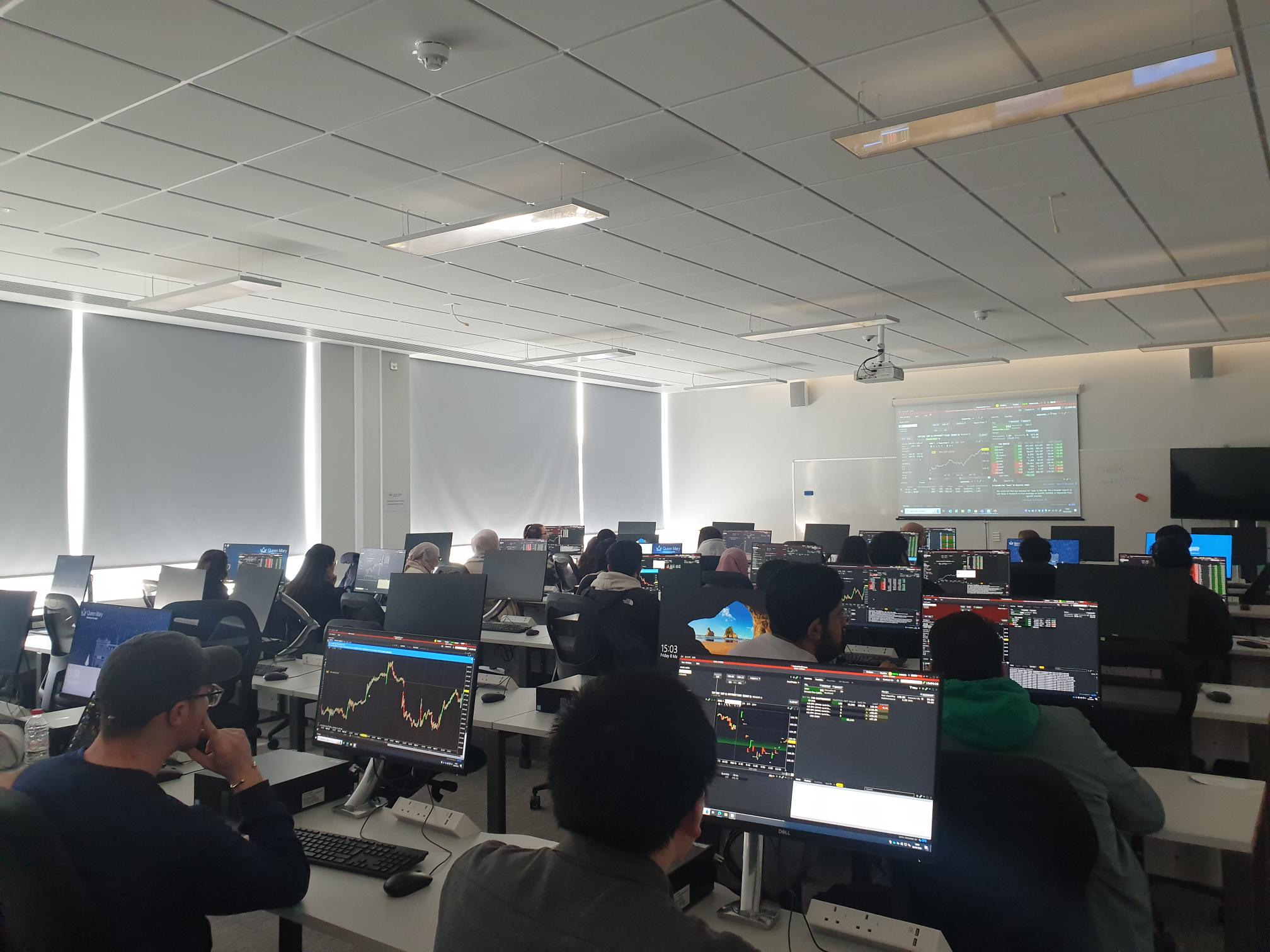 A group of students in a computer lab