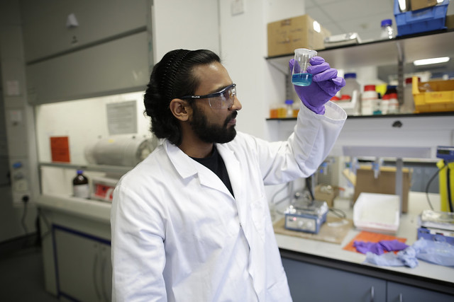 A Biomedical Engineer working in one of our labs.