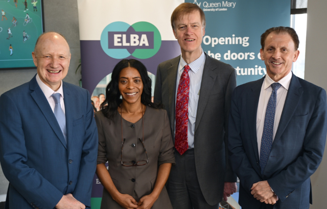 A photo of Colin Bailey, Julie Hutchinson, Stephen Timms, Nigel Wilson at the ELCAN 2026 event in Canary Wharf