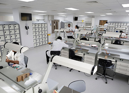 Students in the dental laboratory