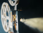 A photograph of a cinema projector