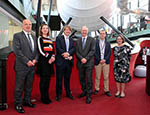The tour group in the Blizard Institute. L-R: Professor Steve Thornton, , Chris Skidmore MP, Professor Colin Bailey, , Dr Sharon Ellis. 