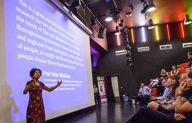 Dr Chowdhury presents a quote from Professor Peter McOwan