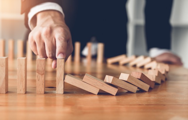 Dominoes on a table