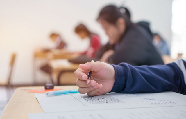Students sitting exams