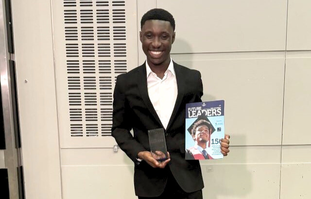 Kwesi Daniel-Bimpong shows off Powerlist Magazine award