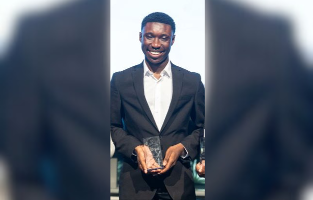 Kwesi Daniel-Bimpong shows off Powerlist Magazine award