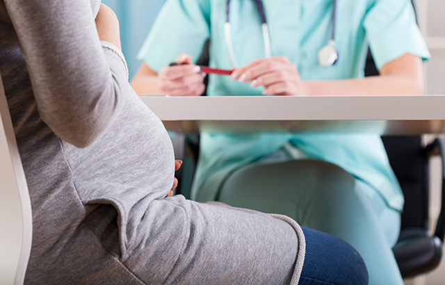 Woman in a doctors surgery