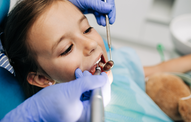 Children receiving dental care