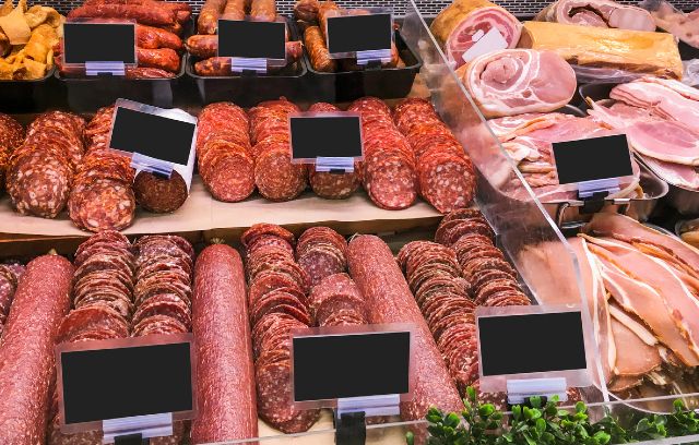 Cured meats on sale in supermarket. Credit: iStock.com