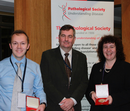 Winning team: (L-R) Dr Tim Forshew, Professor R Poulsom & Dr Ruth Tatevossian