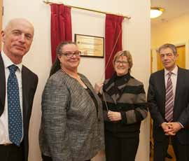 Professor Stefan Priebe; Marie Gabriel; Professor Dame Sally Davies; Principal Simon Gaskell