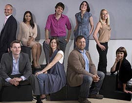 Shahidha Bari (back second from left) Rachel Hewitt (crouched far right): photo credit BBC