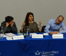 Liz Kendall MP (Centre) and Duncan O'Leary Demos (Right) 