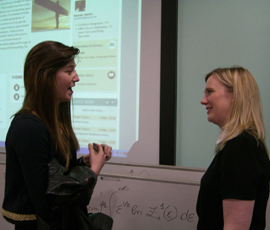 L to r: QM student Alice Howarth with Stella Creasy MP