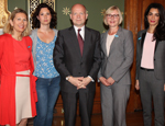 l-r: Professor Geraldine Van Bueren QC, Rowan Davies, William Hague, Anita Tiessen, Amal Alamuddin