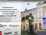 Queen's Building and text about the Children and AI Summit