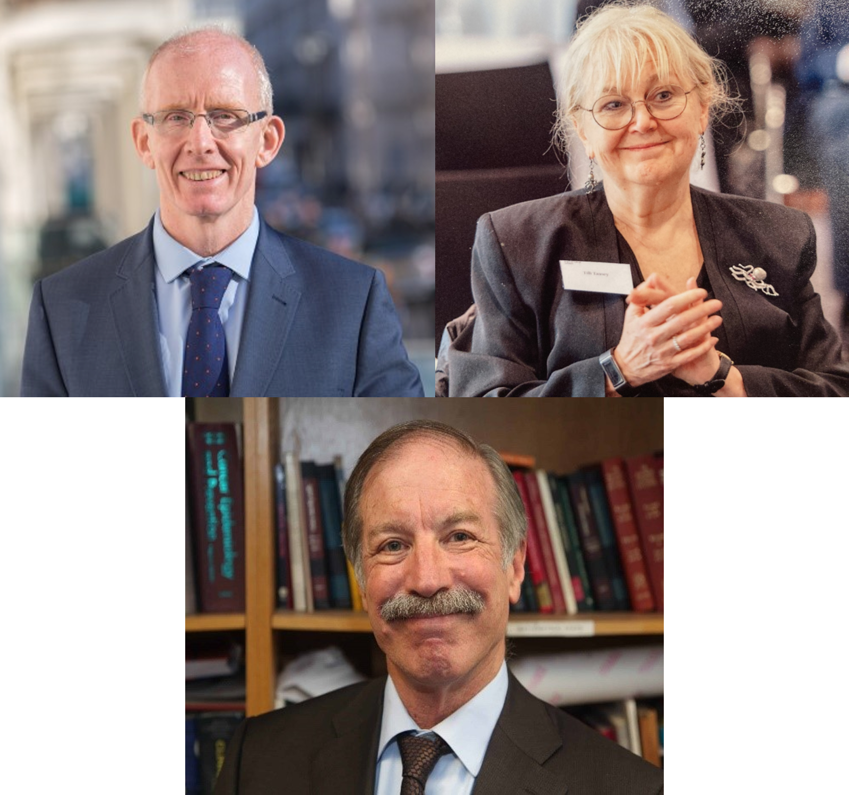 Headshots of Andrew Livingston, TilliTansey and Jack Cuzick all in a line