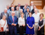 Professor Christina Hodenberg (blue dress front row) met with German President Frank-Walter Steinmeier 