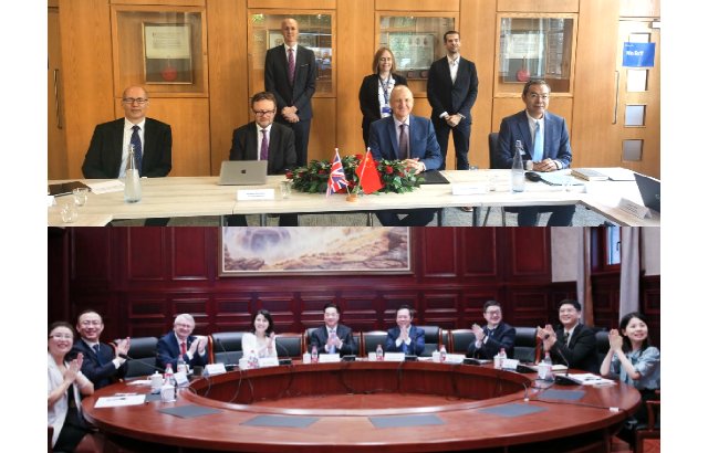 The signing ceremonies at Queen Mary (top) and HUST (below)