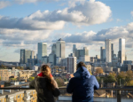 Queen Mary students take in the view from campus