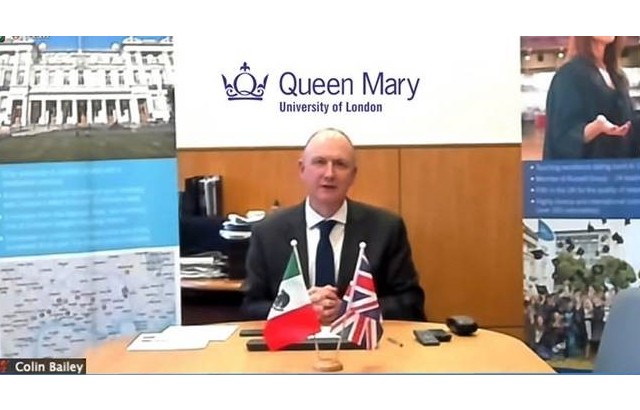 Professor Colin Bailey at the signing ceremony with UABC