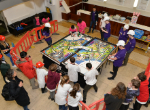 Students testing their robots at the event. Credit: Ray Crundwell Photography.