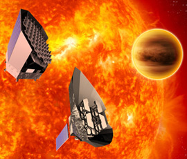 Two spacecraft concepts have been studied during the assessment phase: (left) concept from Thales Alenia Space, and (centre) concept from EADS Astrium. Copyright: ESA 