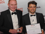 Adam Daykin,  Head of Technology Transfer (Tech & Eng) at QMI, with award host and TV presenter Steve Mould