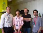 Professors Mike Reece (far left) and Ton Peijs (second right) with research team