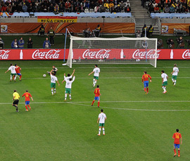 David Villa's first shot before scoring ©Jason Bagley 
