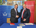 QM Principal, Professor Simon Gaskell and Santander's Louis Juste