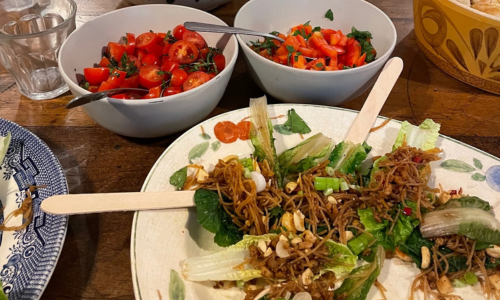A table full of bowls of food at an event at the South London Botanical Institute