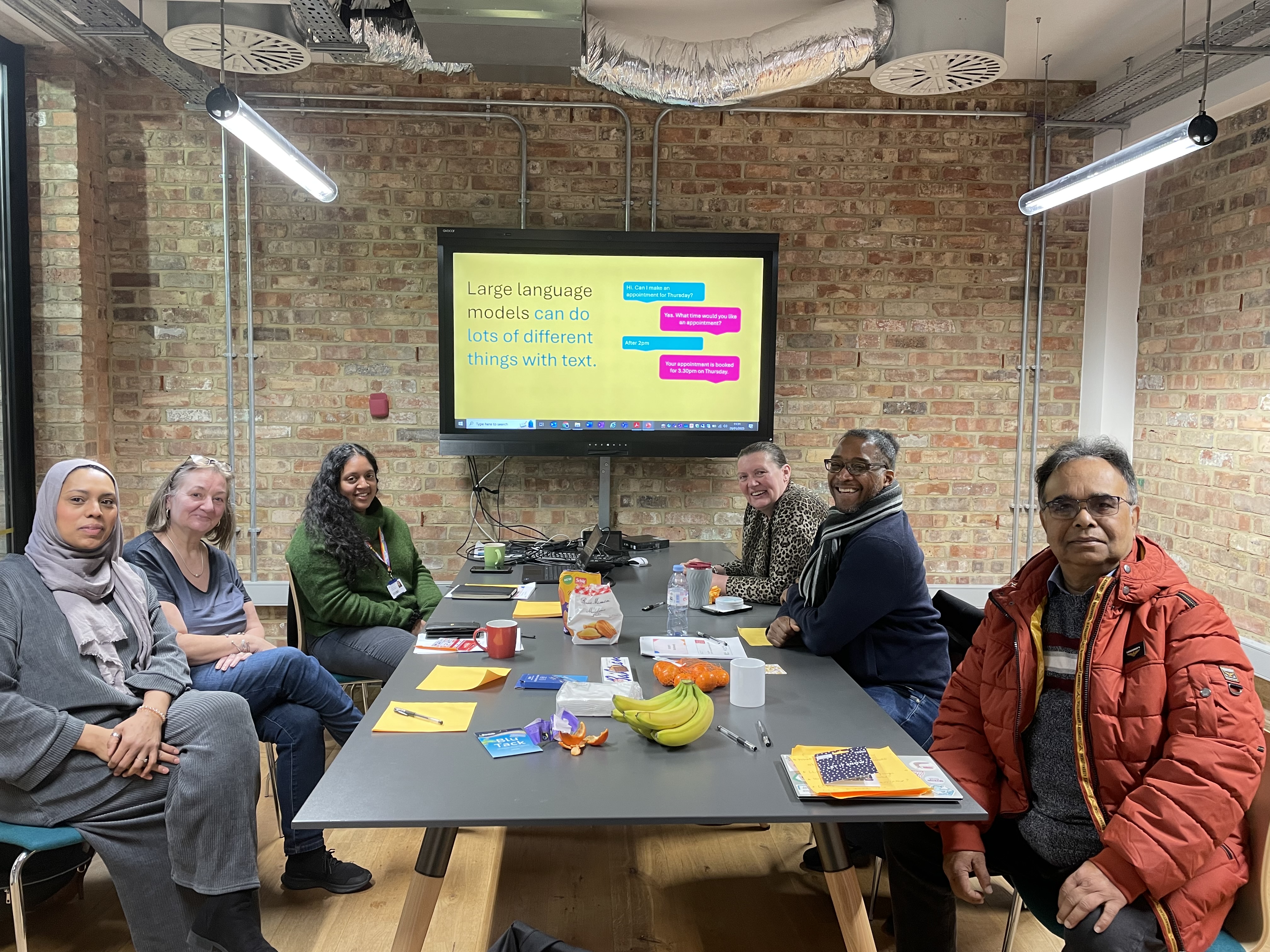 A group of participants from the 'Co-developing patient and public facing activities to explain large language models and how they are used in health research' project