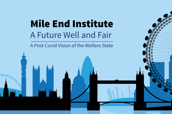 The title of the report against an illustrated silhouette of London in blue and black