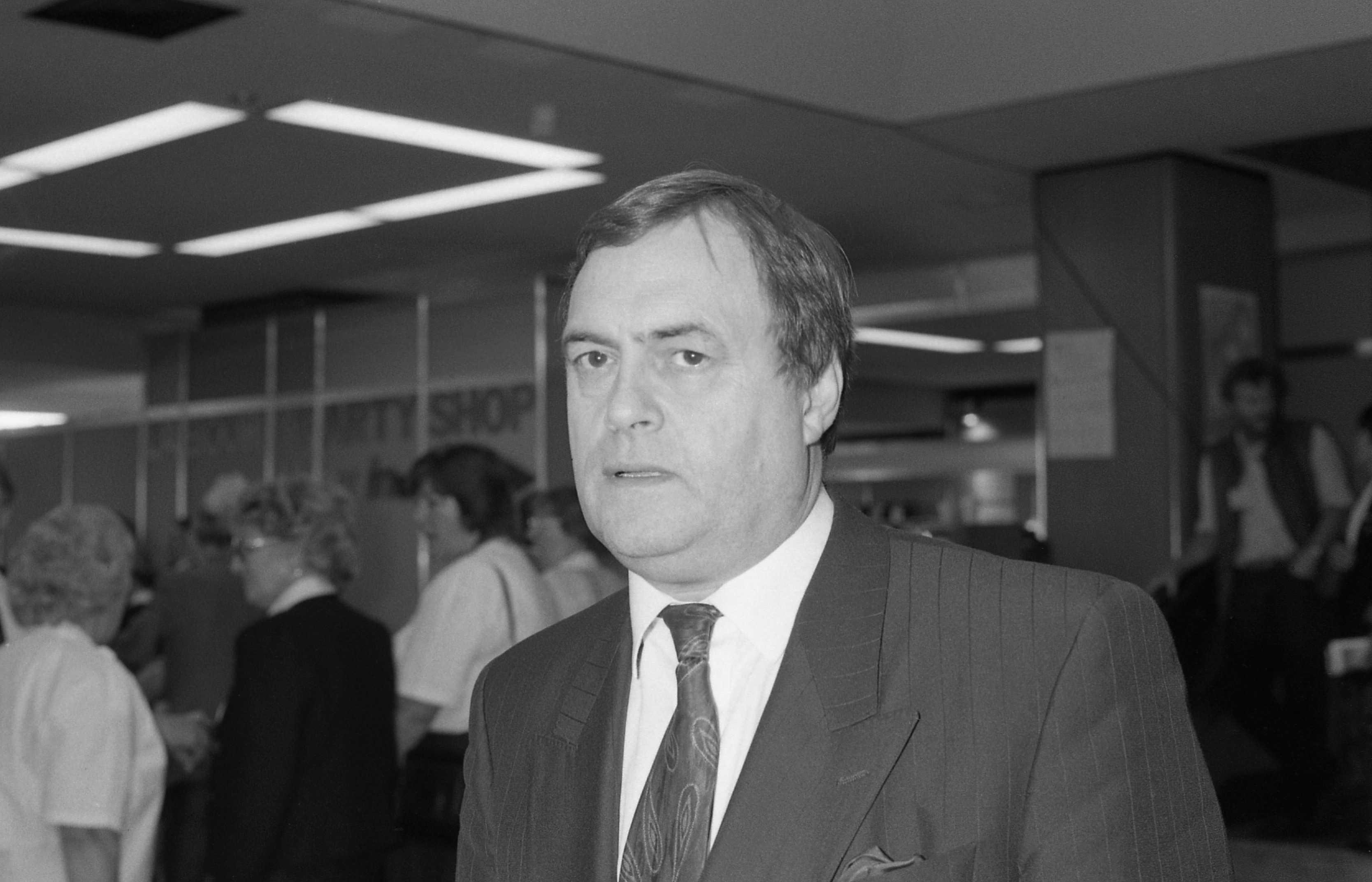 John Prescott, Deputy Leader of the Labour Party, visits the party conference on October 1, 1991 in Brighton, Sussex. Credit: David Fowler.