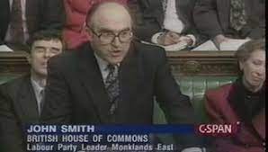 Photo of John Smith at the Despatch Box in the House of Commons taken from C-Span's coverage of parliamentary debates