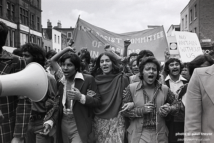 Group of people on a protest march