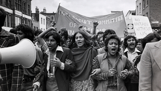 Group of people on a protest march