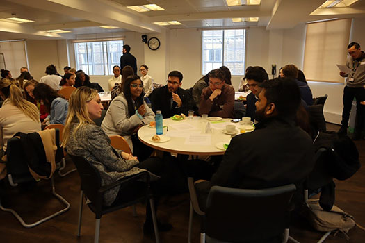 qLegal students discuss the practical scenario with the panellists