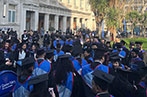 Centre for Commercial Law Studies students outside the Queens' building graduation