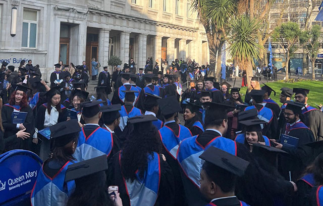 Centre for Commercial Law Studies students outside  graduation