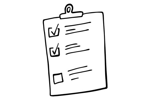 An illustration of a clip board with ticked boxes