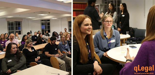 Attendees of qLegal 2024-25 Externships Programme Kick-Off listening to a presentation.