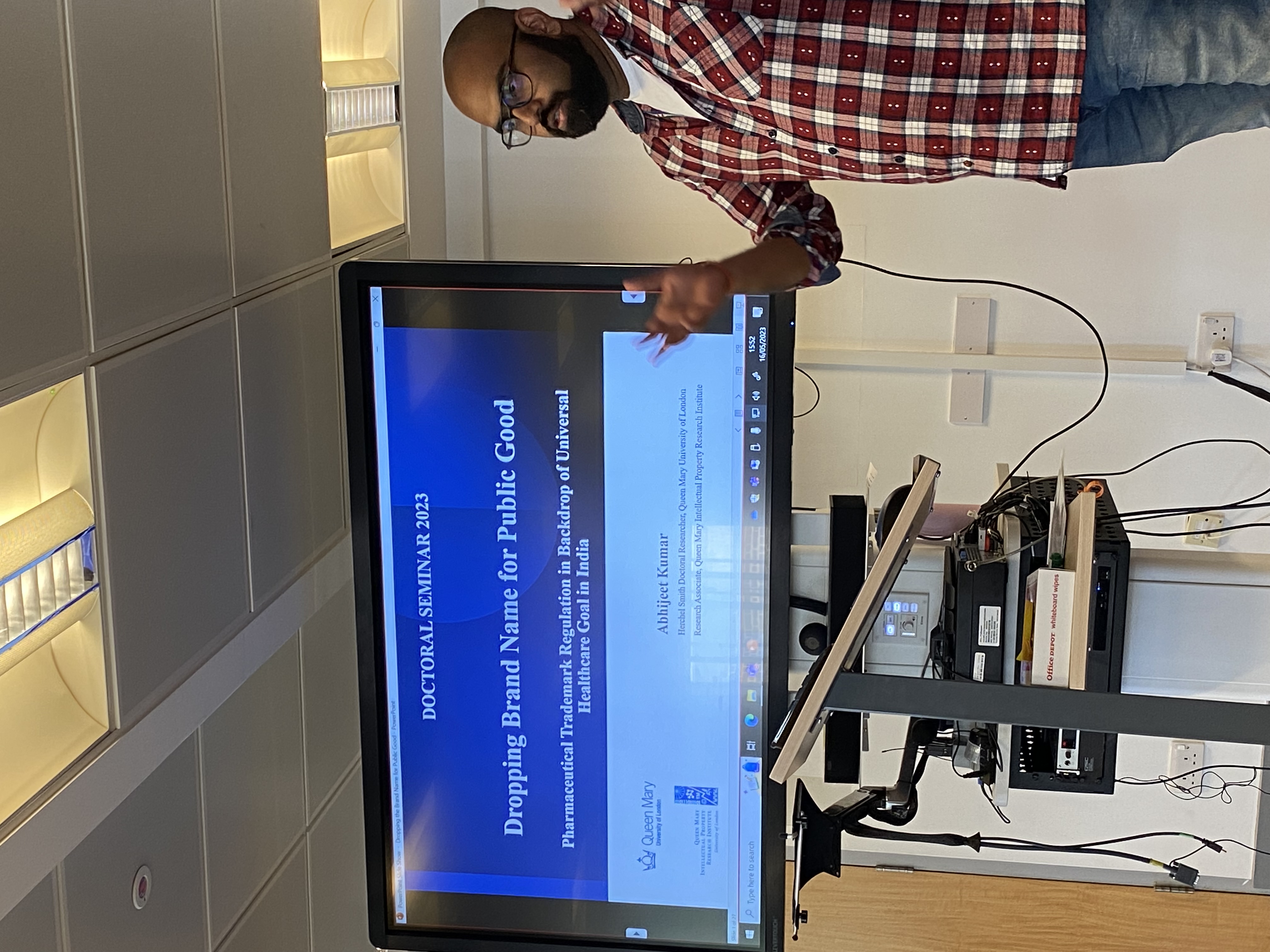 Abhijeet Kumar presenting at the Doctoral Seminar and Reading Group