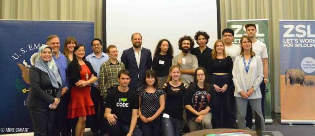 A group shot of the winning team