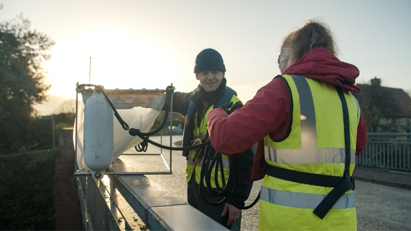 River Communities team conducting fieldwork for the Preventing Plastic Pollution project